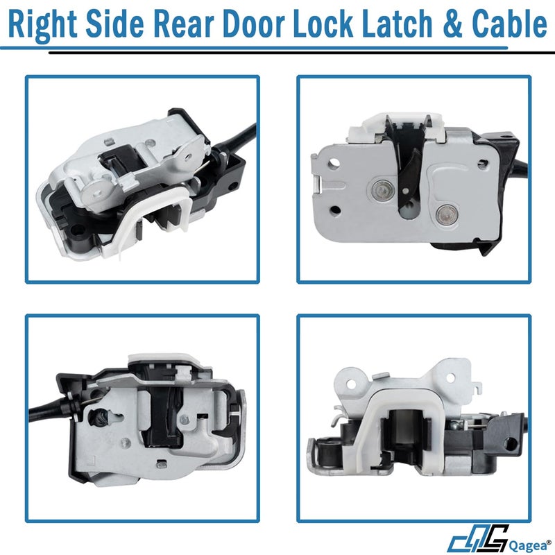 مزلاج وكابل قفل الباب الخلفي - جانب الراكب الأيمن - بديل لسيارة Ford F250 F350 F450 F550 Super Duty، مجموعة مزالج القفل العلوية والسفلية تحل محل مجموعة # 6C3Z-28264A00-A 6C3Z28264A00A - Image 3